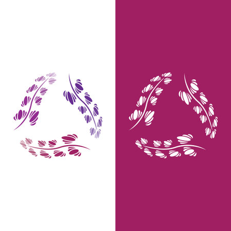 Fresh Lavender flower logo vector flat designのイラスト素材