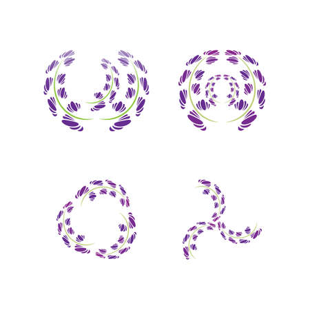 Fresh Lavender flower logo vector flat designのイラスト素材