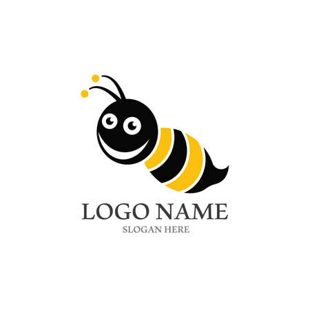 Bee logo vector icon illustration designのイラスト素材