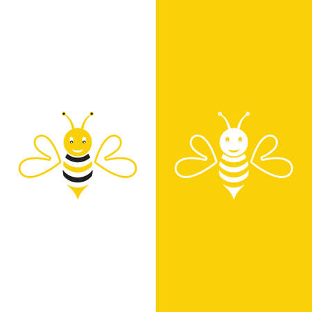 Bee logo vector icon illustration designのイラスト素材