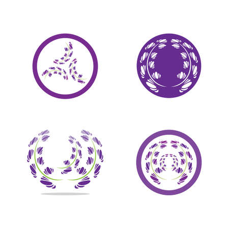 Fresh Lavender flower logo vector flat designのイラスト素材