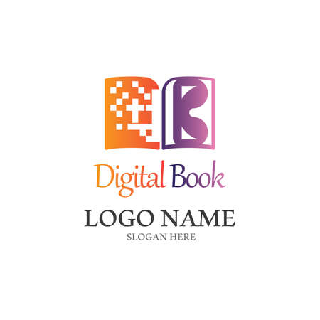 Digital book logo technology vector icon designのイラスト素材