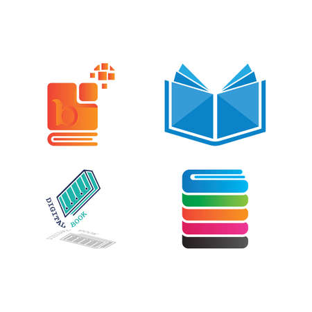 Digital book logo technology vector icon designのイラスト素材