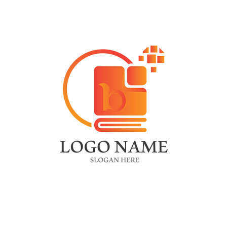Digital book logo technology vector icon designのイラスト素材