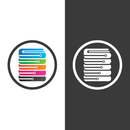 Digital book logo technology vector icon designのイラスト素材