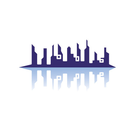 Modern City skyline . city silhouette. vector illustration in flat designのイラスト素材