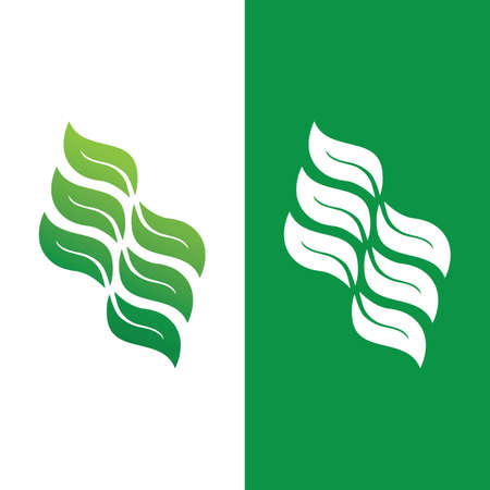 Logos of green Tree leaf ecology nature element vectorのイラスト素材