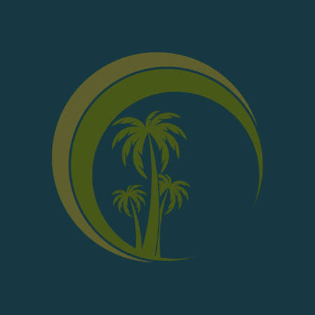 Palm tree summer logo template vector illustrationのイラスト素材