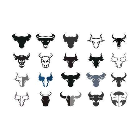 Bull head logo vector icon designのイラスト素材