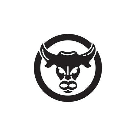 Bull head logo vector icon designのイラスト素材