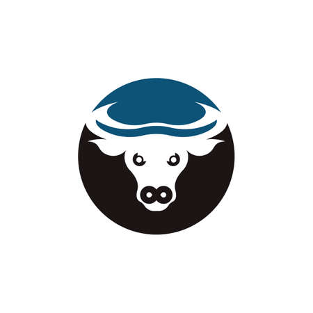 Bull head logo vector icon designのイラスト素材