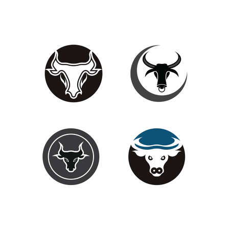 Bull head logo vector icon designのイラスト素材