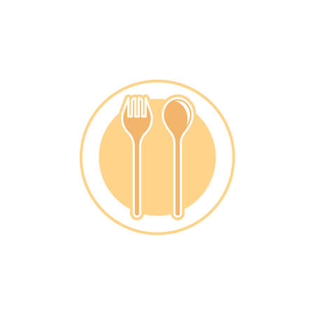 Spoon and fork icon symbol vector illustrationのイラスト素材