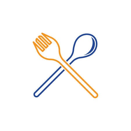 Spoon and fork icon symbol vector illustrationのイラスト素材