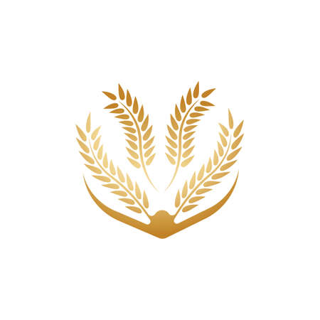 Wheat logo vector icon illustration designのイラスト素材