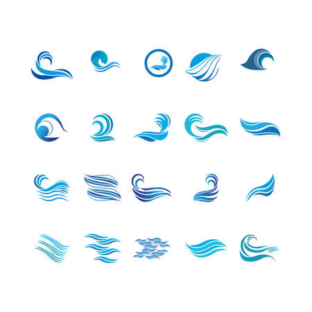 Wave beach vector illustration design logoのイラスト素材