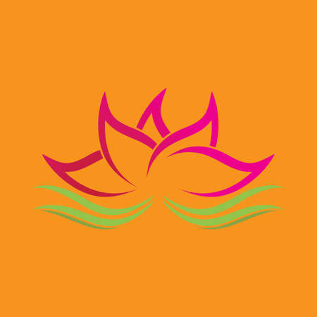 Beauty Vector lotus flowers design logoのイラスト素材