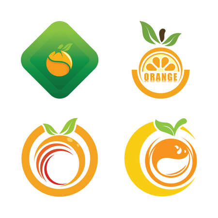 Orange logo design vector icon illustration designのイラスト素材