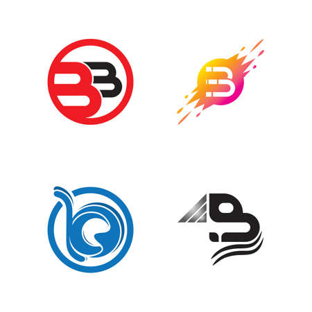B letter logo template vector illustrationのイラスト素材