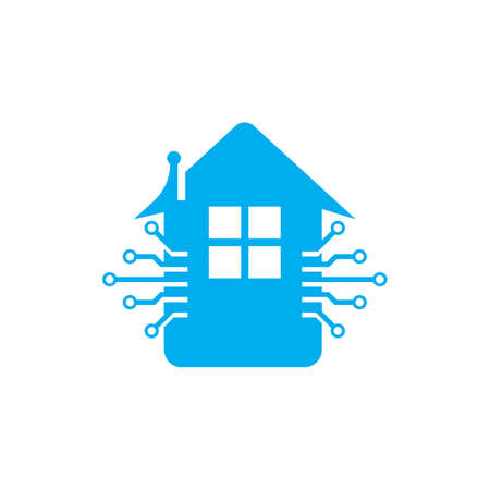 home tech logo vector illustration design templateのイラスト素材