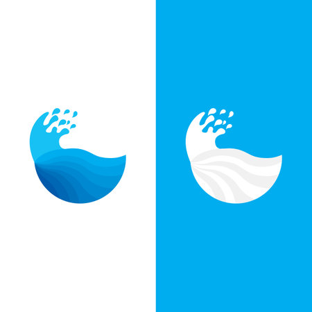 Wave beach vector illustration design logoのイラスト素材