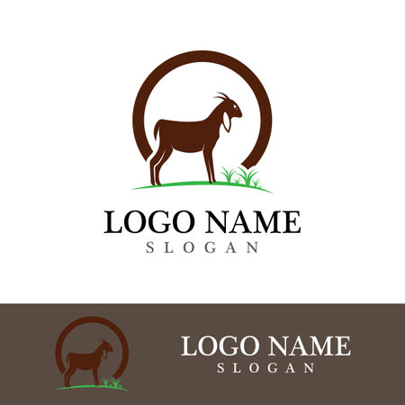 Goat logo template vector icon illustration designのイラスト素材