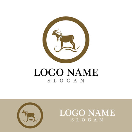 Goat logo template vector icon illustration designのイラスト素材