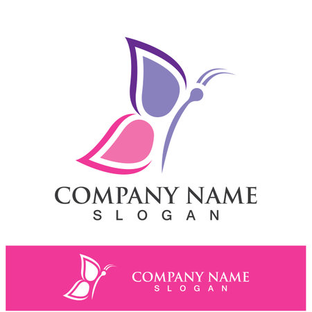 Butterfly logo template symbol vector icon designのイラスト素材