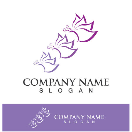 Butterfly logo template symbol vector icon designのイラスト素材