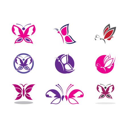 Butterfly logo template symbol vector icon designのイラスト素材