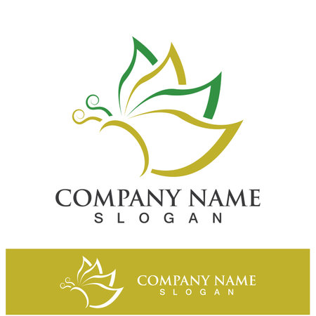Butterfly logo template symbol vector icon designのイラスト素材