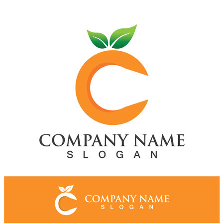 Orange logo design Vector icon illustration designのイラスト素材