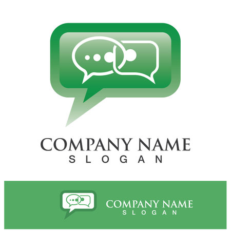 message bubble logo and symbol speech icon illustrationのイラスト素材