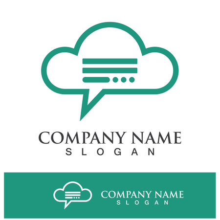 message bubble logo and symbol speech icon illustrationのイラスト素材