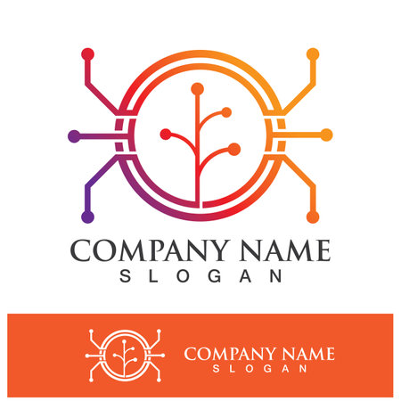 Technology logo images illustration design templateのイラスト素材