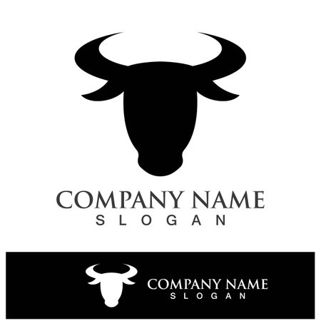 Bull head logo vector icon design illustrationのイラスト素材