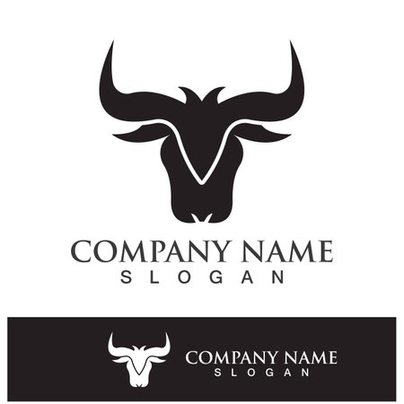 Bull head logo vector icon design illustrationのイラスト素材