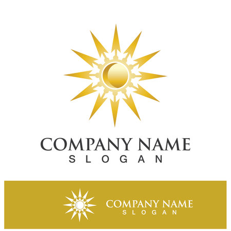 Creative sun concept logo illustration design templateのイラスト素材
