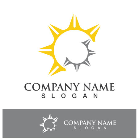Creative sun concept logo illustration design templateのイラスト素材