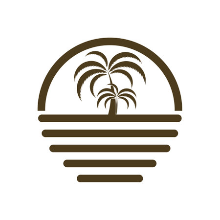Palm tree summer logo template vector illustrationのイラスト素材