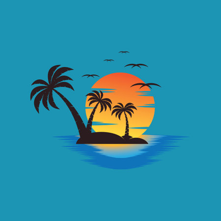 Sunset logo icon design symbol vector illustrationのイラスト素材