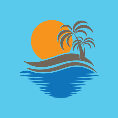 Sunset logo icon design symbol vector illustrationのイラスト素材