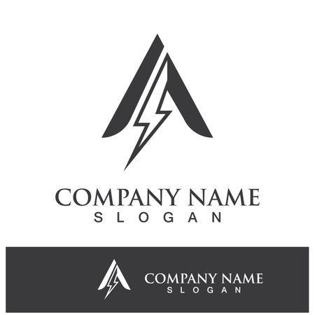 A letter lightning logo template vector icon illustration designのイラスト素材