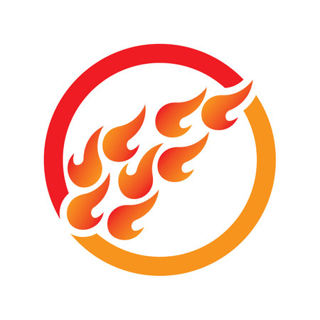 Fire logo design illustration and fire symbol icon vectorのイラスト素材