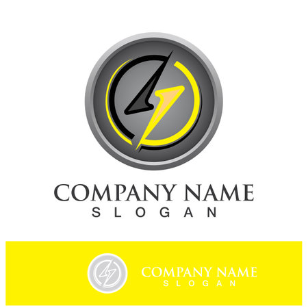 Power lightning logo icon thunder bolt symbol vectorのイラスト素材