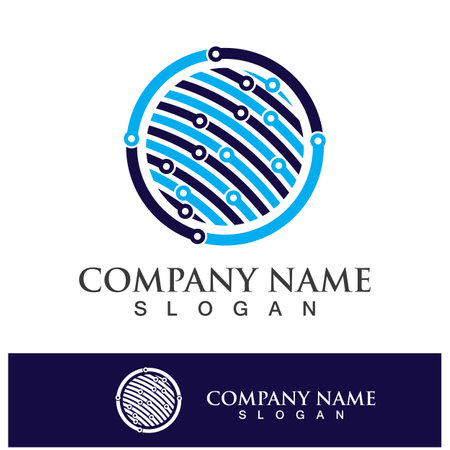 Technology logo images illustration design templateのイラスト素材