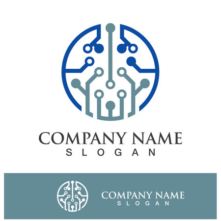 Technology logo images illustration design templateのイラスト素材
