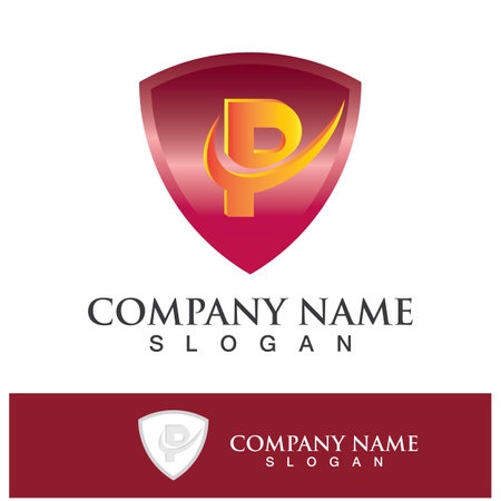 Letter P icon logo design illustration vector templateのイラスト素材