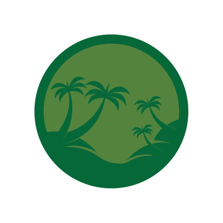 Palm tree summer logo template vector illustrationのイラスト素材
