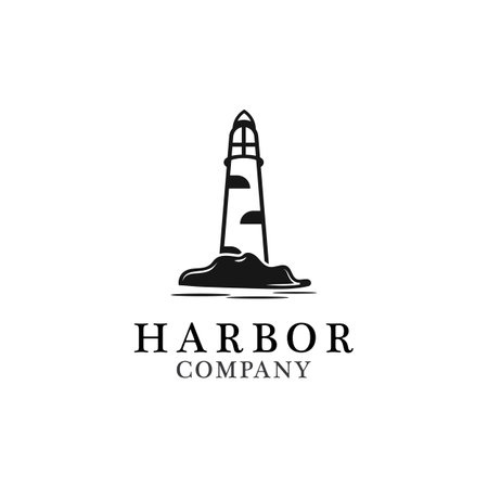 Lighthouse icon logo and vector illustration beacon tower design vintage symbolのイラスト素材